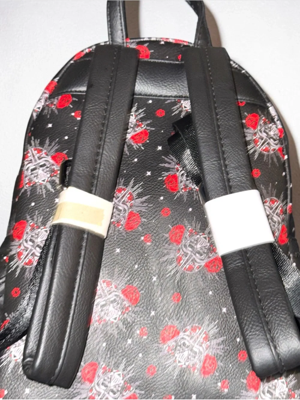 Loungefly Black Darth Vader Mini Backpack with Red Rose Sugar Skull Star Wars